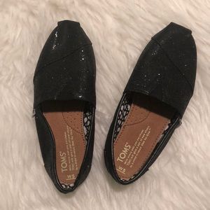 Sparkly Black Toms